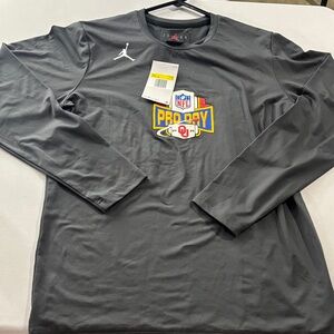 Jordan Gray Long Sleeve Tee with NFL Pro Day Graphic